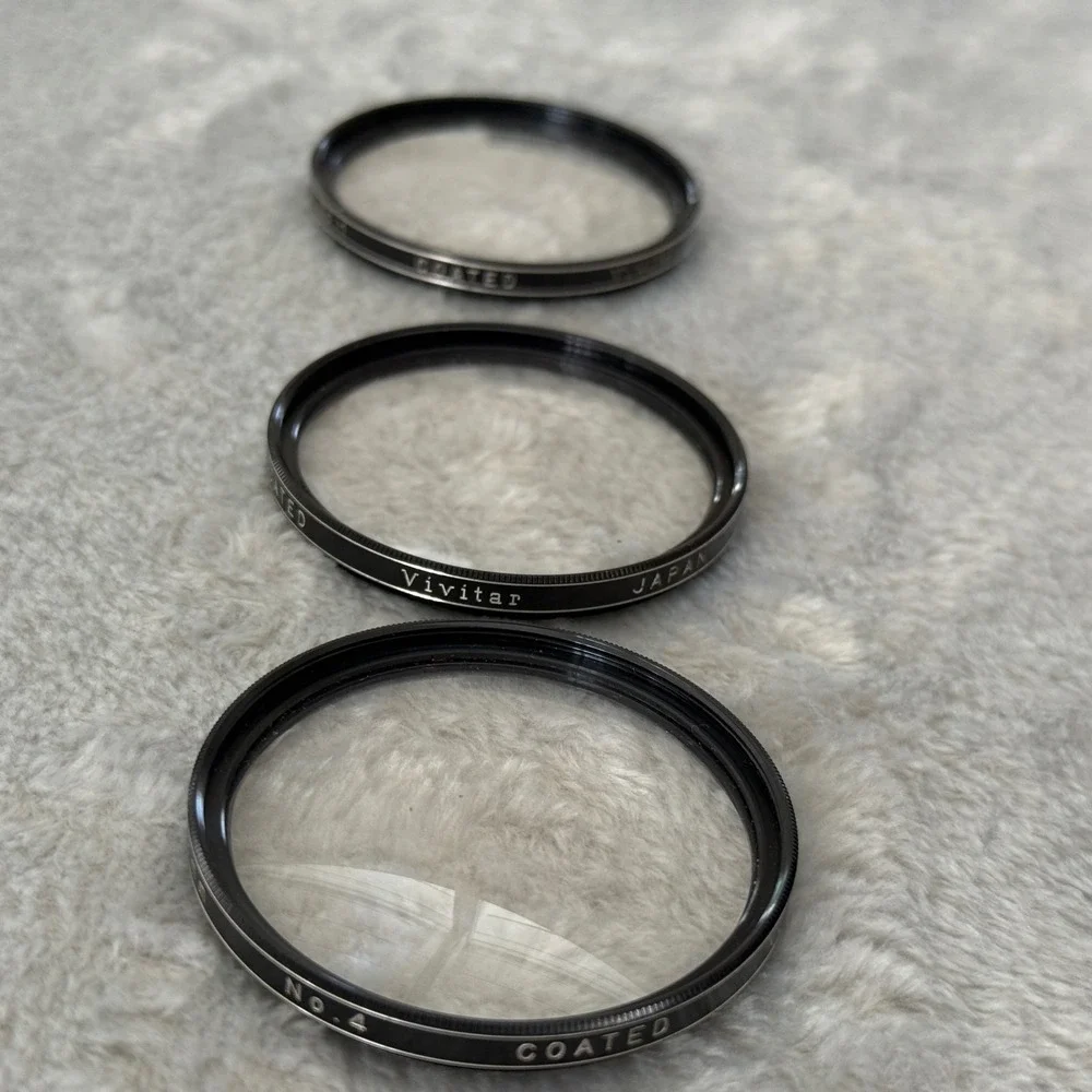 Vivitar 52mm Close-Up Lens Filter Set No.1 No.2 No.4 w/ Case Japan Vintage